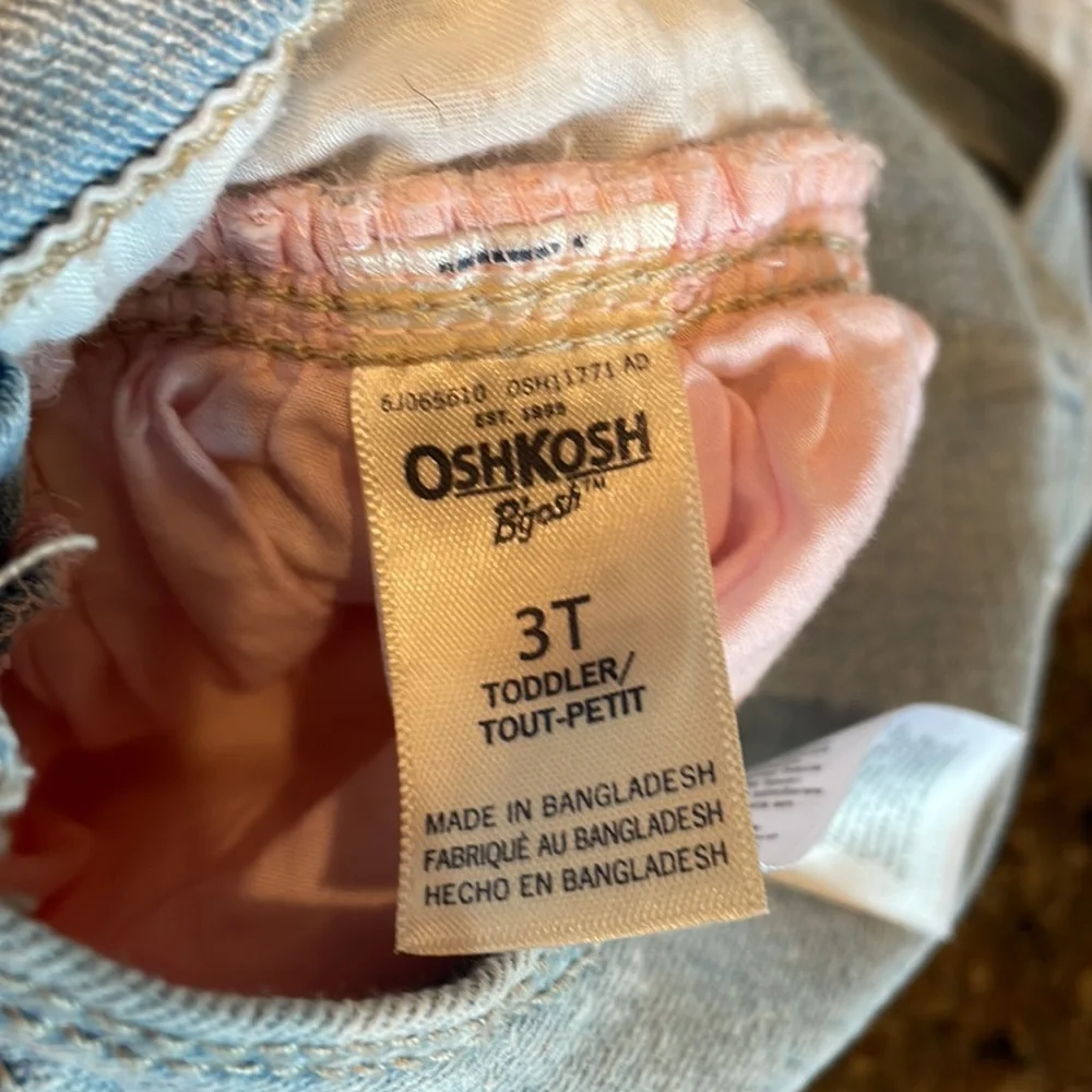 OshKosh B'gosh Unicorn Tulle Pink Silver Denim Overall Dress Vestbak Size 3T